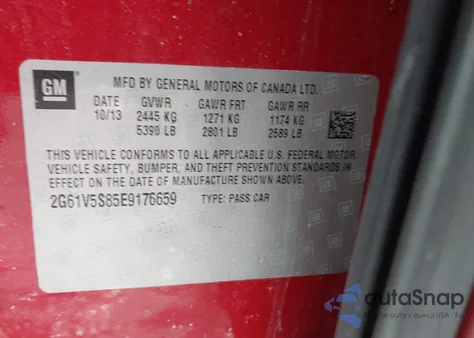 2014 Cadillac Xts Vsport Premium z USA, uszkodzony, nr VIN 2G61V5S85E9176659